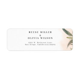 Botanical Watercolor Wedding Address Return Label 