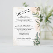 Botanical Watercolor Wedding Enclosure Card  Begleitkarte (Stehend Vorderseite)