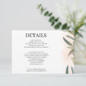 Botanical Watercolor Wedding Enclosure Card  Begleitkarte (Stehend Vorderseite)