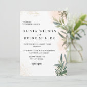 Botanical Watercolor Wedding Invitation  Einladung (Stehend Vorderseite)