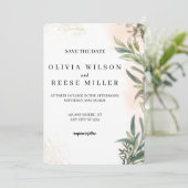 Botanical Watercolor Wedding Save the Date Einladung (Stehend Vorderseite)