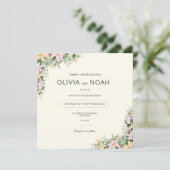 Botanical wedding invitation - boho and rustic einladung (Stehend Vorderseite)