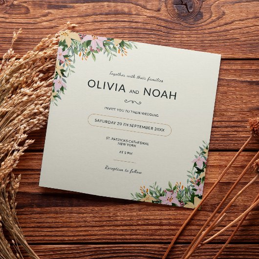 Botanical wedding invitation - boho and rustic einladung