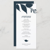 Botanical Wedding Midnight Blue Karte (Vorne/Hinten)