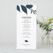Botanical Wedding Midnight Blue Karte (Stehend Vorderseite)