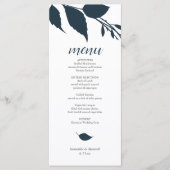 Botanical Wedding Midnight Blue Karte (Vorderseite)