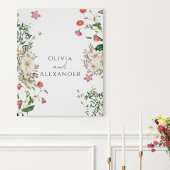 Botanical Wedding Poster with Soft Floral Frame