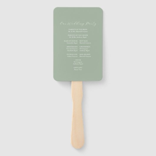 Botanical Wedding Program Template Fächer (Rückseite)