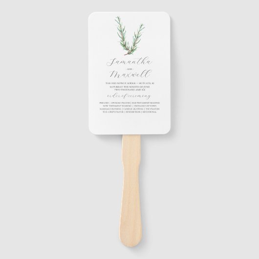 Botanical Wedding Program Template Fächer (Vorderseite)