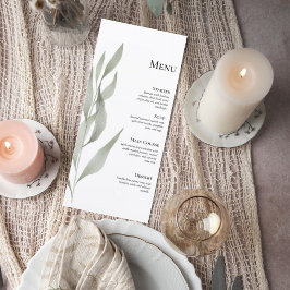 Botanical Wedding Reception Menu Menükarte