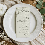 Botanical Wedding Reception Menu Sign Menükarte<br><div class="desc">Showcase your reception meal selections with this elegant botanical wedding menu sign. Featuring delicate floral line art and timeless typography, this design adds a refined decorative element to your reception tables or buffet display. Perfect for romantic, garden, and minimalist wedding themes, this menu sign helps guests view the courses while...</div>