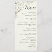 Botanical Wedding Reception Menu Sign Menükarte (Vorderseite)