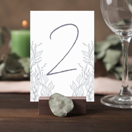 Botanical Wedding Reception Table Number Card Tischnummer