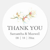 Botanical Wedding Stickers Thank You Simple (Vorderseite)