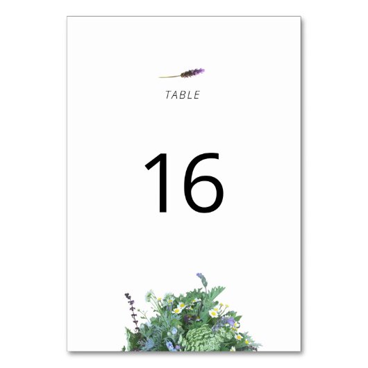 Botanical Wedding Table Number Card Tischnummer (Vorderseite)