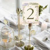 Botanical Wedding Table Number Card Tischnummer