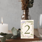 Botanical Wedding Table Number Card Tischnummer