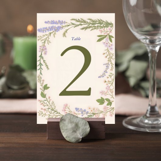 Botanical Wedding Table Number Card Tischnummer