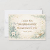 Botanical White Coat Dentist Graduation Dankeskarte (Vorderseite)