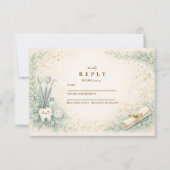 Botanical White Coat Dentist Graduation RSVP Karte (Vorderseite)