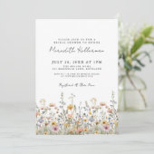 Botanical Wildflower Floral Bridal Shower Einladung (Stehend Vorderseite)