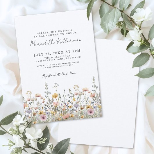 Botanical Wildflower Floral Bridal Shower Einladung