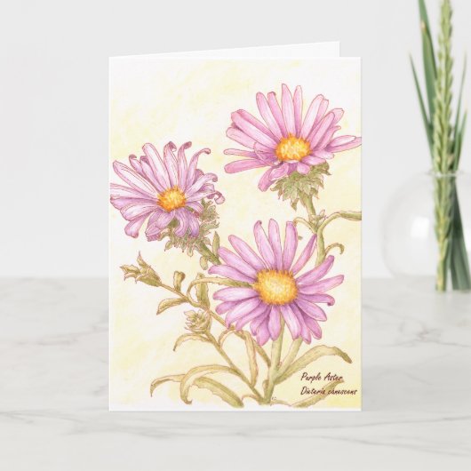 Botanical wildflower watercolor, blank inside karte (Vorderseite)