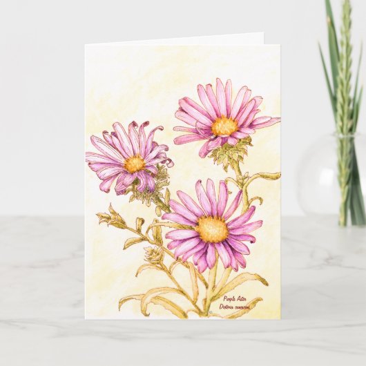Botanical wildflower watercolor, blank inside karte (Vorderseite)