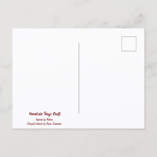 Botanical wildflower watercolor, blank inside postkarte (Rückseite)