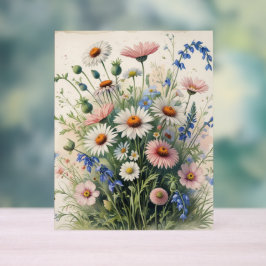 Botanical Wildflower WatercolorAcrylic – Motivatio Acrylschild