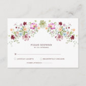 Botanical Wildflower Wedding RSVP Card Begleitkarte (Vorderseite)