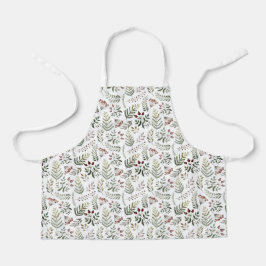 Botanical Winter Christmas Pattern Apron Schürze