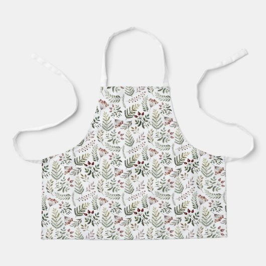Botanical Winter Christmas Pattern Apron Schürze (Vorderseite)