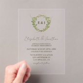 Botanical Wreath Earth Tone Wedding Acryleinladungen (Insitu (Handheld))