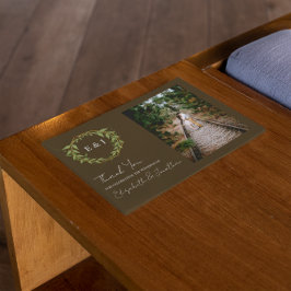 Botanical Wreath Earth Tone Wedding Dankeskarte