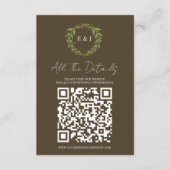 Botanical Wreath Earth Tone Wedding Details Begleitkarte (Vorderseite)