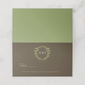 Botanical Wreath Earth Tone Wedding Platzkarte (Außenseite Aufgefaltet)