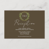 Botanical Wreath Earth Tone Wedding Reception Begleitkarte (Vorderseite)