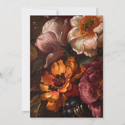 Botanical Wreath Fine Art Painting Olive Wedding Einladung (Rückseite)