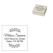Botanical Wreath, Leaves Shaded Address Gummistempel (Stempel)
