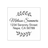 Botanical Wreath, Leaves Shaded Address Gummistempel (Prägung)