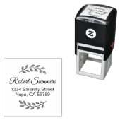 Botanical Wreath, Leaves Shaded Address Permastempel (Beispiel)