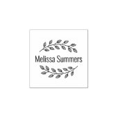 Botanical Wreath Top Bottom Branch Custom Name 1x1 Gummistempel (Prägung)