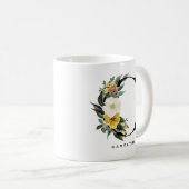 Botanicale Buchstaben C Monogramm Kaffeetasse (VorderseiteRechts)