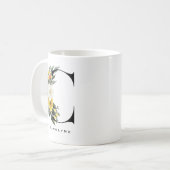 Botanicale Buchstaben C Monogramm Kaffeetasse (Vorderseite Links)