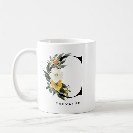 Botanicale Buchstaben C Monogramm Kaffeetasse (Links)