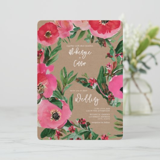 Botanicale Grande Inspiriert Einladung (Stehend Vorderseite)