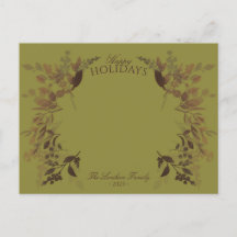 Botanicale Wasserfarben Postkarte Grün