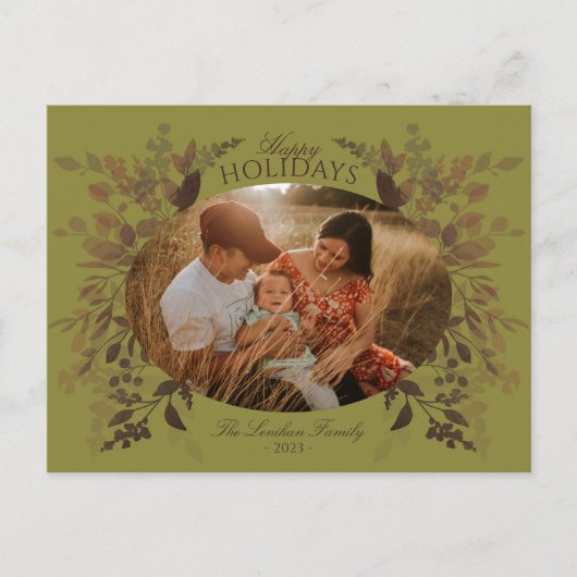 Botanicale Wasserfarben Postkarte Grün (Vorderseite)