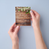 BotanicalFoliage Rustic Wood Lights String Hochzei Flyer (Gruppe)